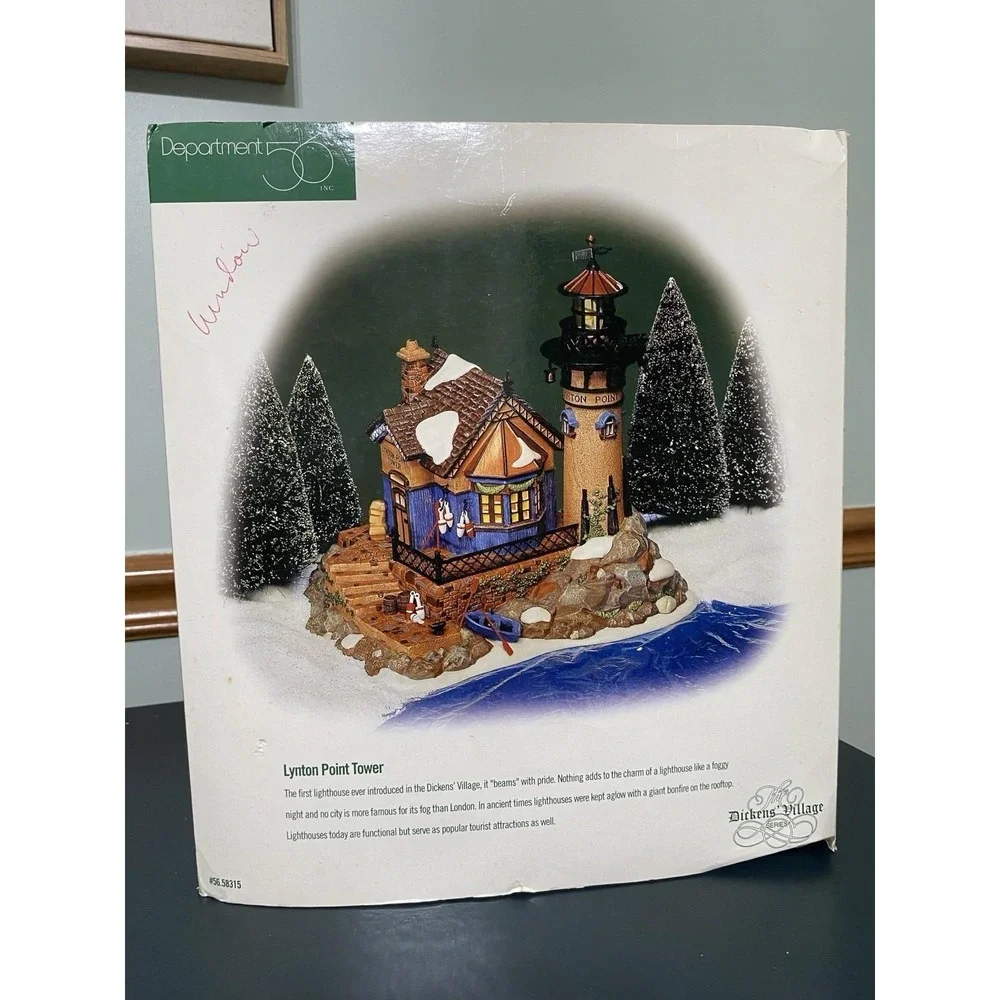 Department 56 Lighthouse Lynton Point Tower Dickens Village Vintage Christmas